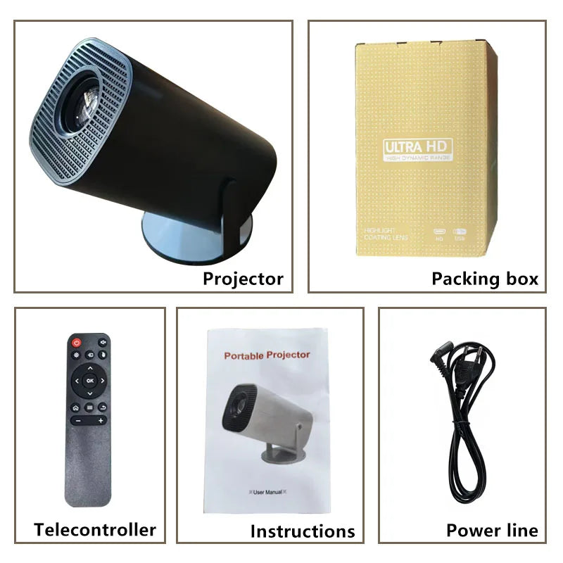 P30 Android 11 Smart Projector WiFi 6 4K 1080P Video Support 1280x720P Native Portable Home Entertainment System