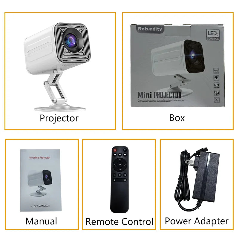 P30 Android 11 Smart Projector WiFi 6 4K 1080P Video Support 1280x720P Native Portable Home Entertainment System