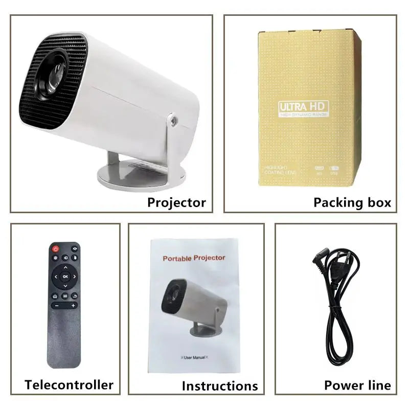 P30 Android 11 Smart Projector WiFi 6 4K 1080P Video Support 1280x720P Native Portable Home Entertainment System